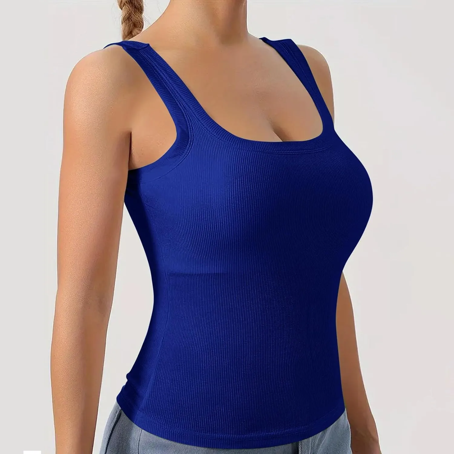 Tank Top with Built in Bra for Women Padded Sleeveless Camisole Tops 2025 Basic Sport Cami Tops Undershirts