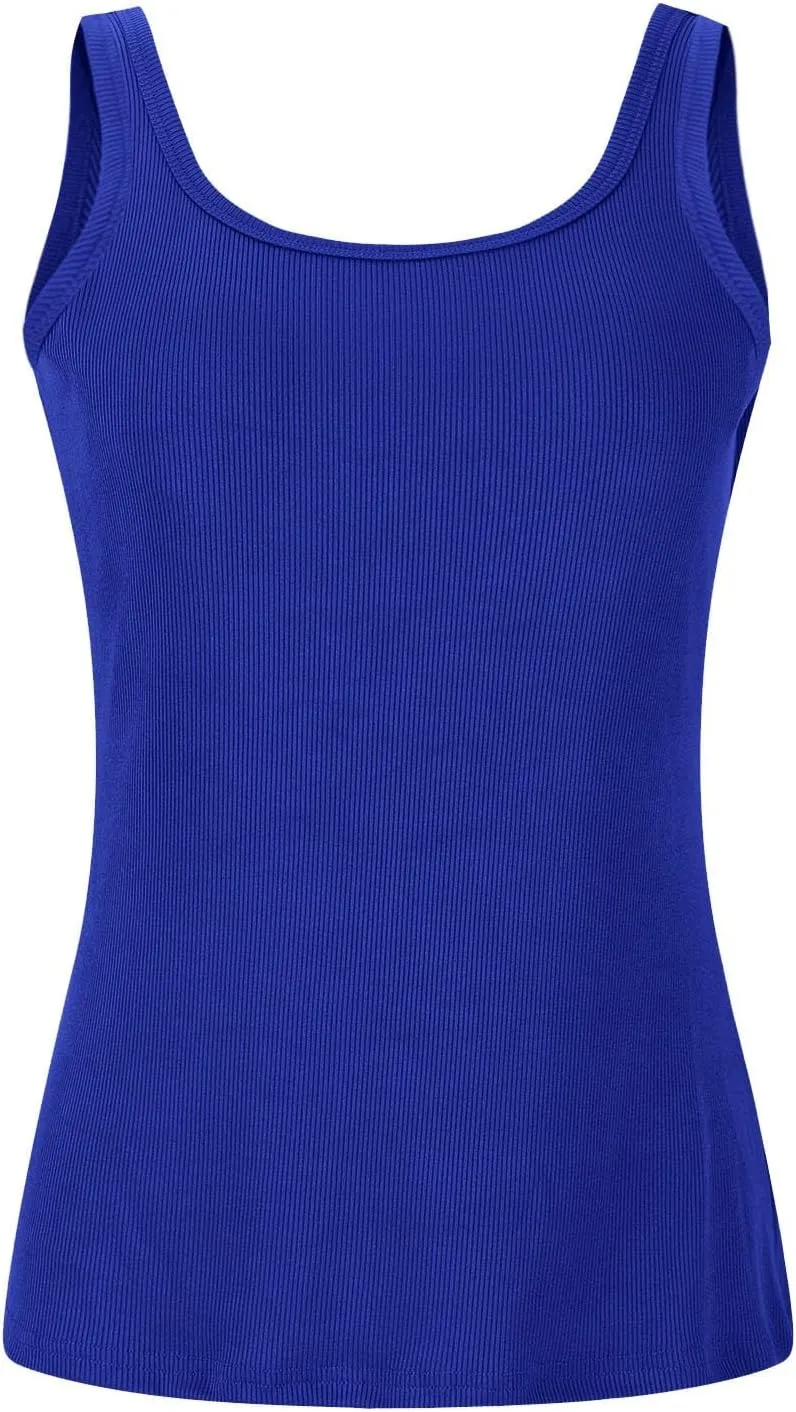 Tank Top with Built in Bra for Women Padded Sleeveless Camisole Tops 2025 Basic Sport Cami Tops Undershirts