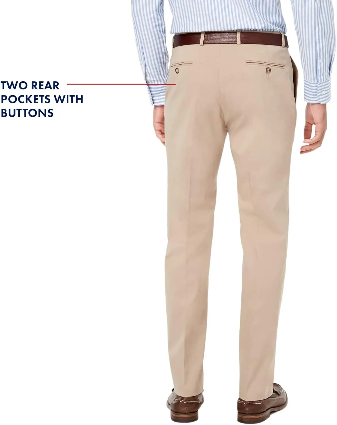 Tommy Hilfiger Men's Classic Stretch Chino Pants  Modern Fit, Wrinkle & Water-Resistant, Versatile & Comfortable