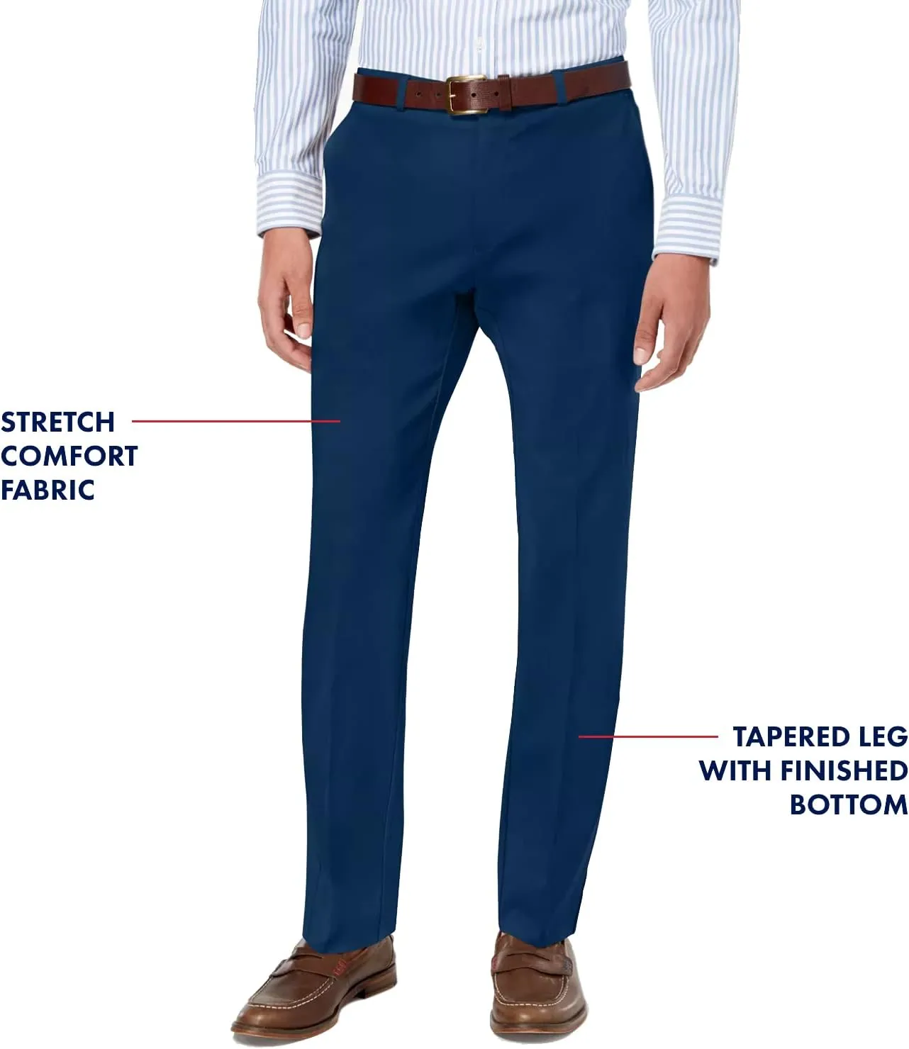 Tommy Hilfiger Men's Classic Stretch Chino Pants  Modern Fit, Wrinkle & Water-Resistant, Versatile & Comfortable