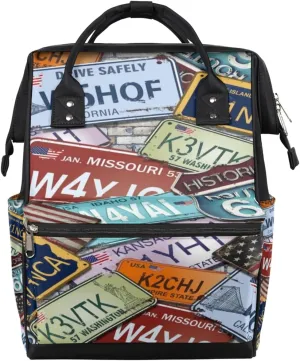 Traffic Sign Diaper Bag Tote Large Capacity Waterproof with Adjustable Shoulder Strap and Pram Straps Mommy Bag for Hospital Beach Weekender Travel