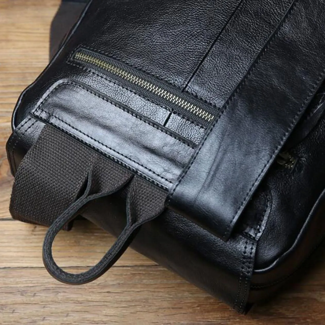 Travel Bags Genuine Leather Backpacks Mens Laptop Bags Computers Bags Casual Daypack Briefcases 13.4Inch(Brown)