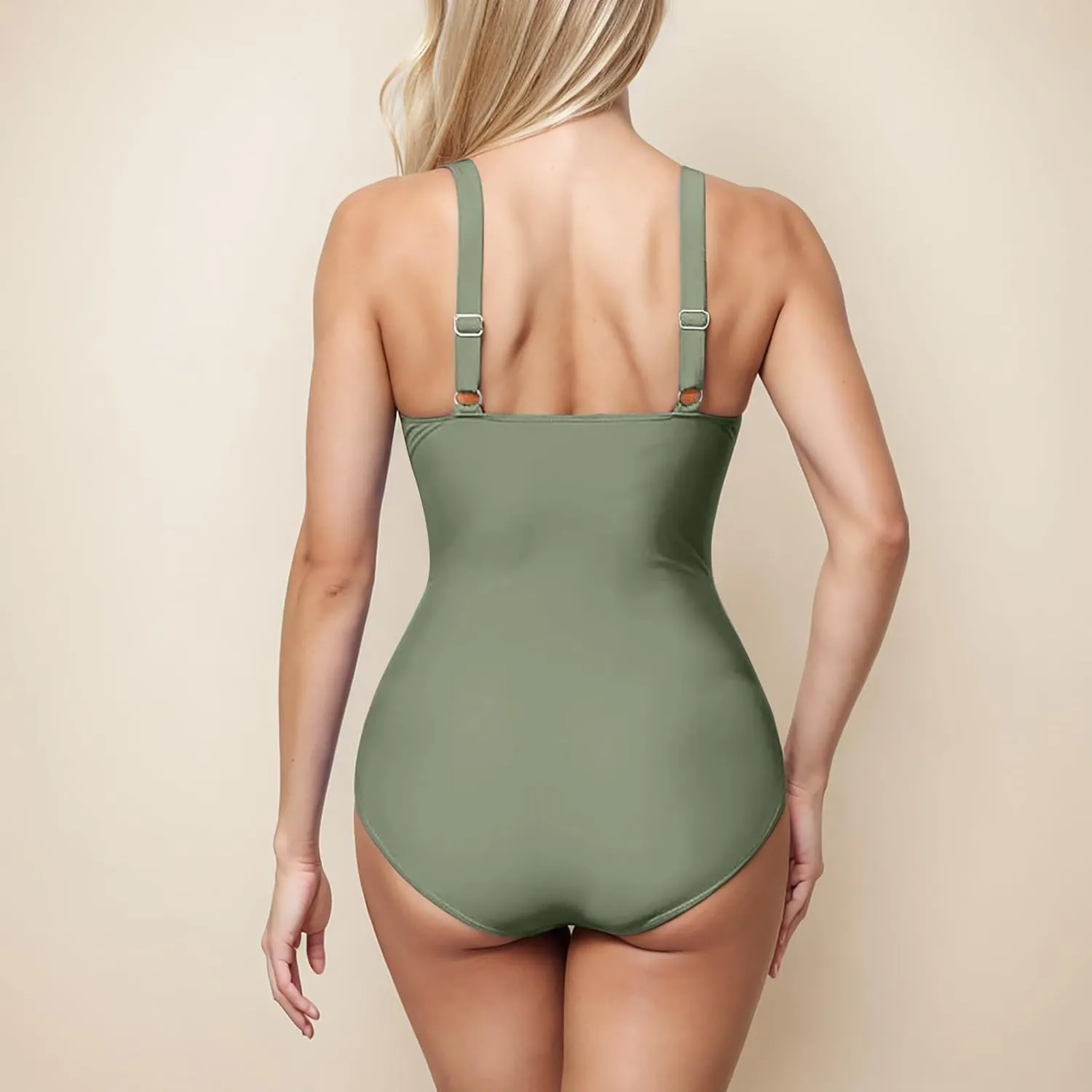 Tummy Control Swimsuits for Women One Piece Modest Slimming Bathing Suit Crissover Ruched Full Coverage Cute Swimwear