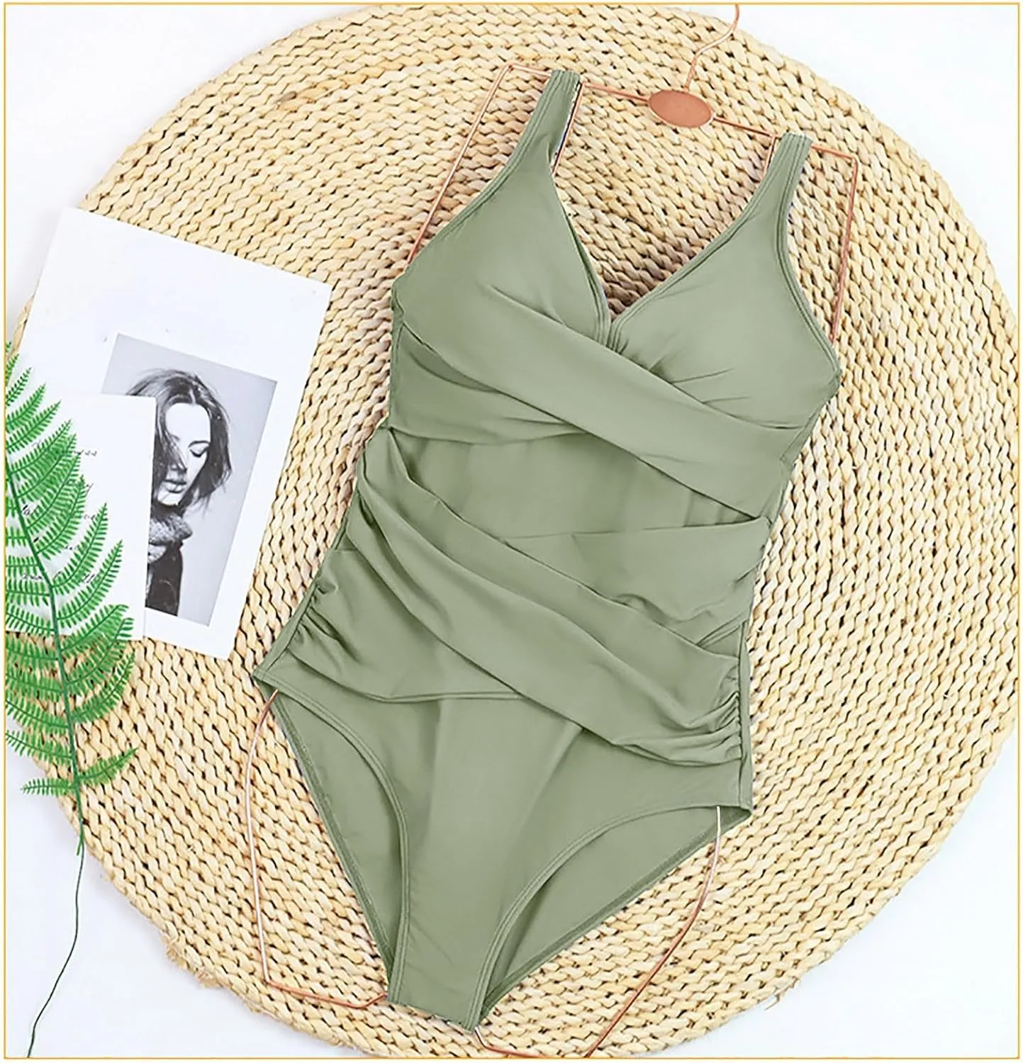 Tummy Control Swimsuits for Women One Piece Modest Slimming Bathing Suit Crissover Ruched Full Coverage Cute Swimwear