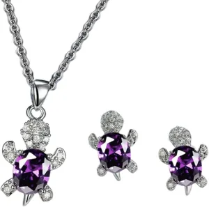 Turtle 925 Sliver Necklaces/Earrings Crystal Necklaces for Women,Chain Choker Necklace Sea Turtle Necklaces/Earrings for Women Surprise