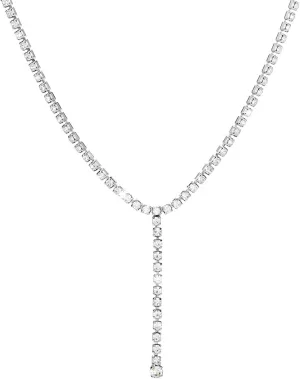 Uranian Gold Pendant Necklaces Dainty Y-shape Necklace Silver Choker Necklaces Bridal Rhinestone Necklaces Chain Wedding Jewelry for Women