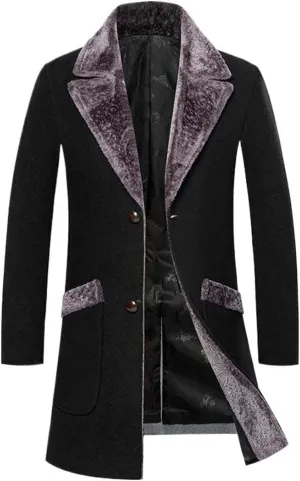 USTZFTBCL Men Long Coats Casual Trench Woolen Coats Men Autumn Winter Long Jackets Trench Coats And Jackets Men Jackets