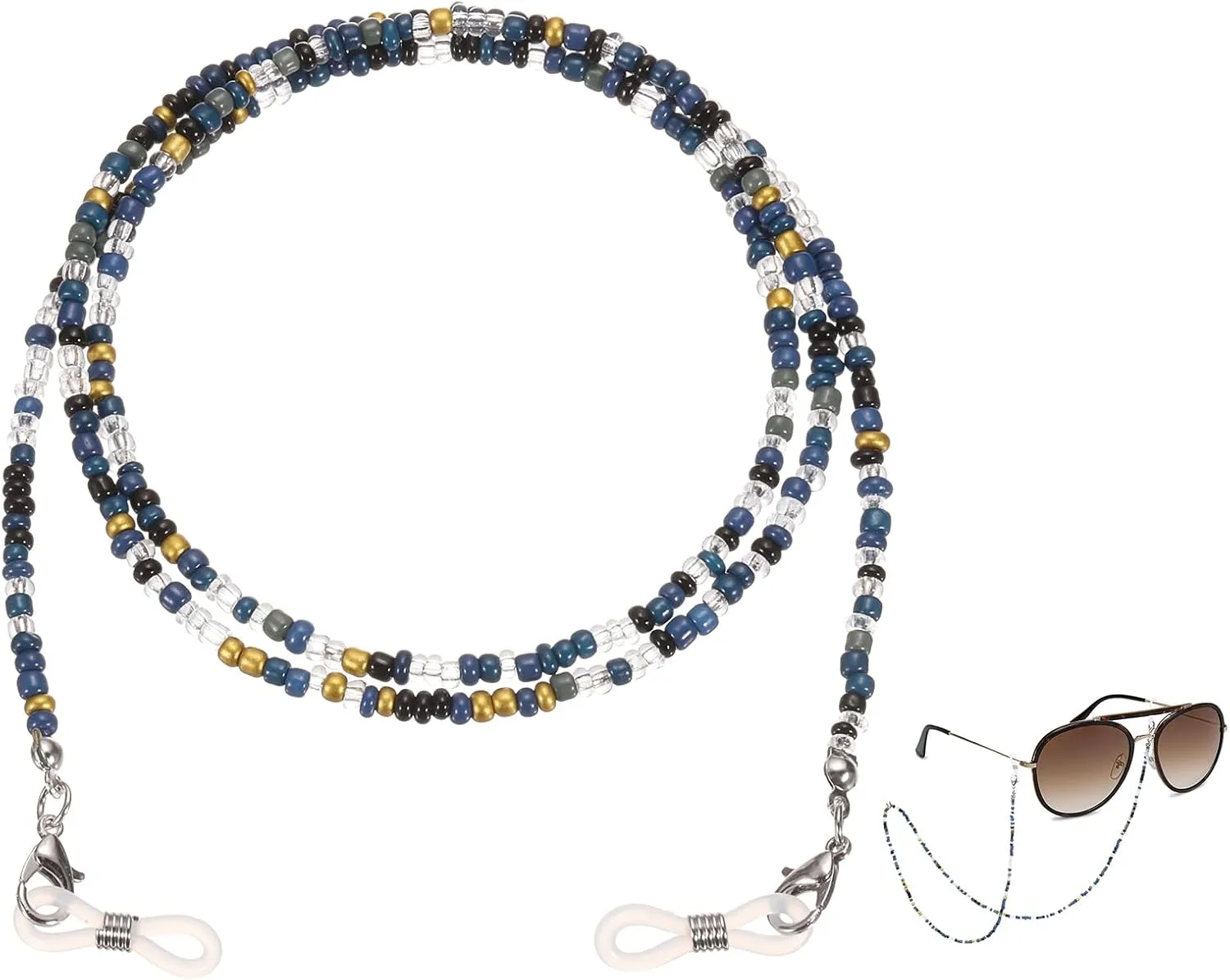 uxcell Eyeglass Chains for Women, Eyeglass Holder Bead Chains Adjustable Sunglasses Lanyards Holder Chains for Glass