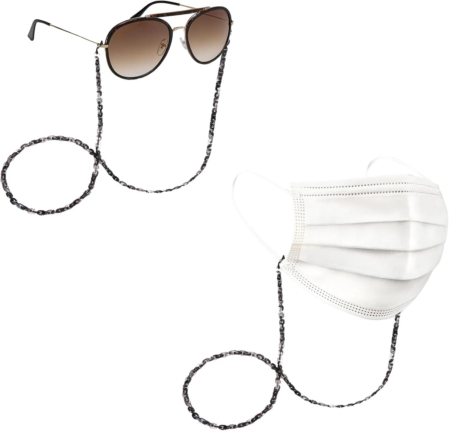 uxcell Eyeglass Chains for Women, Resin Eyeglass Holder Chains Adjustable Sunglasses Lanyards Holder Chains