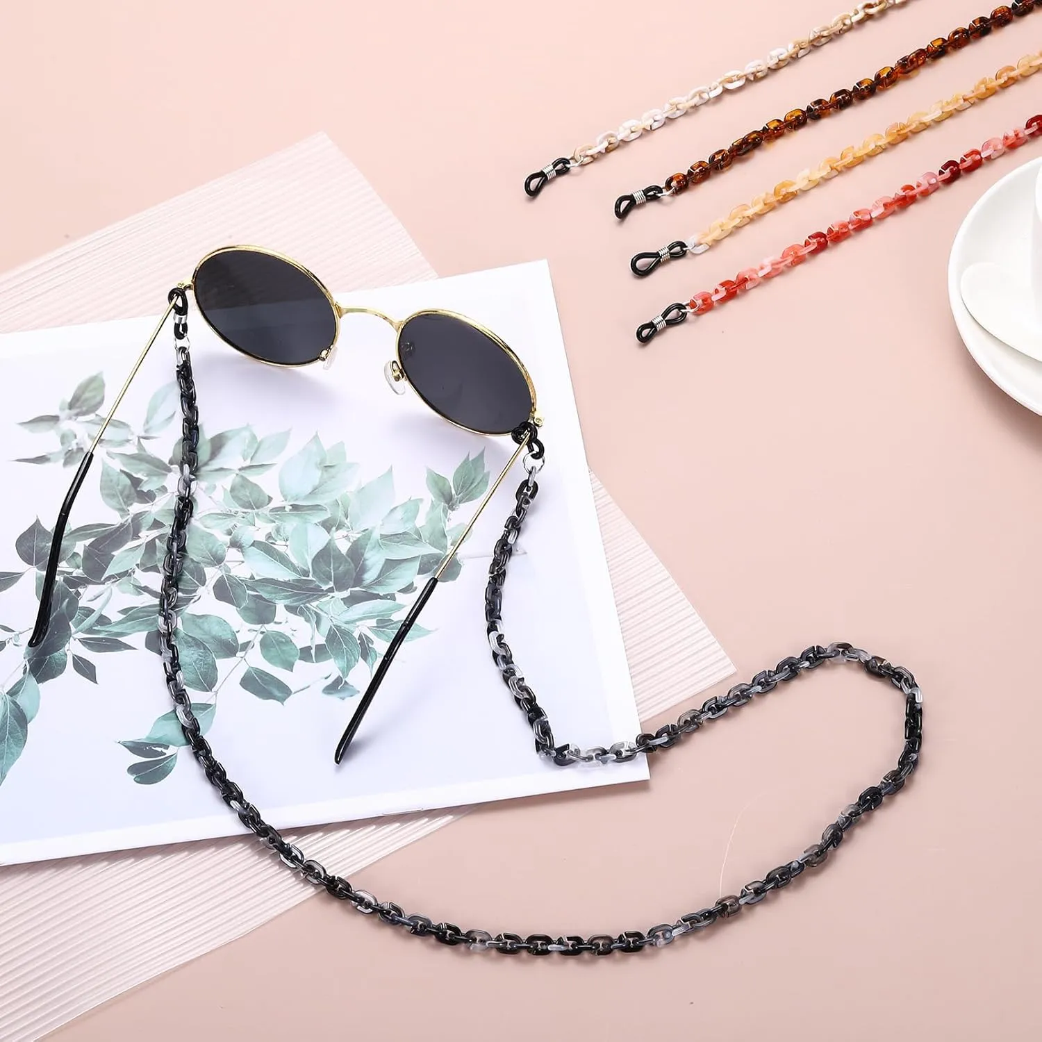 uxcell Eyeglass Chains for Women, Resin Eyeglass Holder Chains Adjustable Sunglasses Lanyards Holder Chains