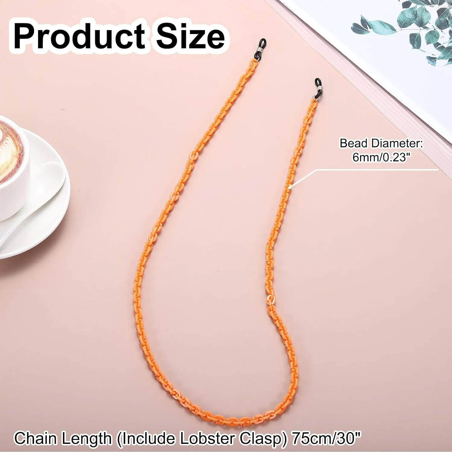 uxcell Eyeglass Chains for Women, Resin Eyeglass Holder Chains Adjustable Sunglasses Lanyards Holder Chains