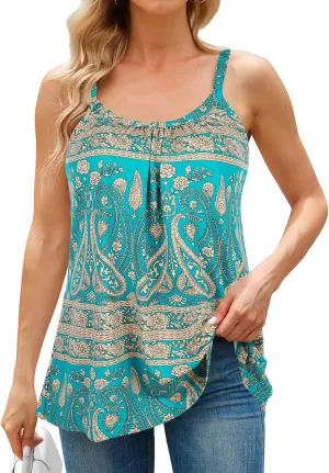 V FOR CITY Camisole Top for Women with Built in Bra Adjustable Strap Tank Top Summer Loose Fit Cami Shirt S-3XL