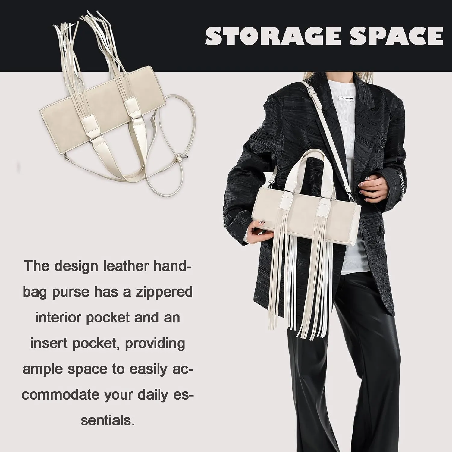 Vegan Leather Tote Bag for Women, Designer Work Purse with Gold Chain Strap & Zipper