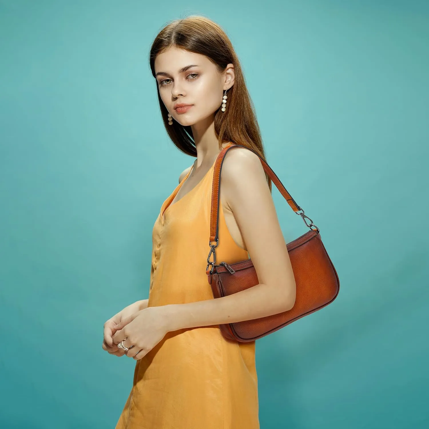 Versatile Small Leather Crossbody Hobo and Satchel Bag for Women - Stylish Brown Purse for Everyday Use