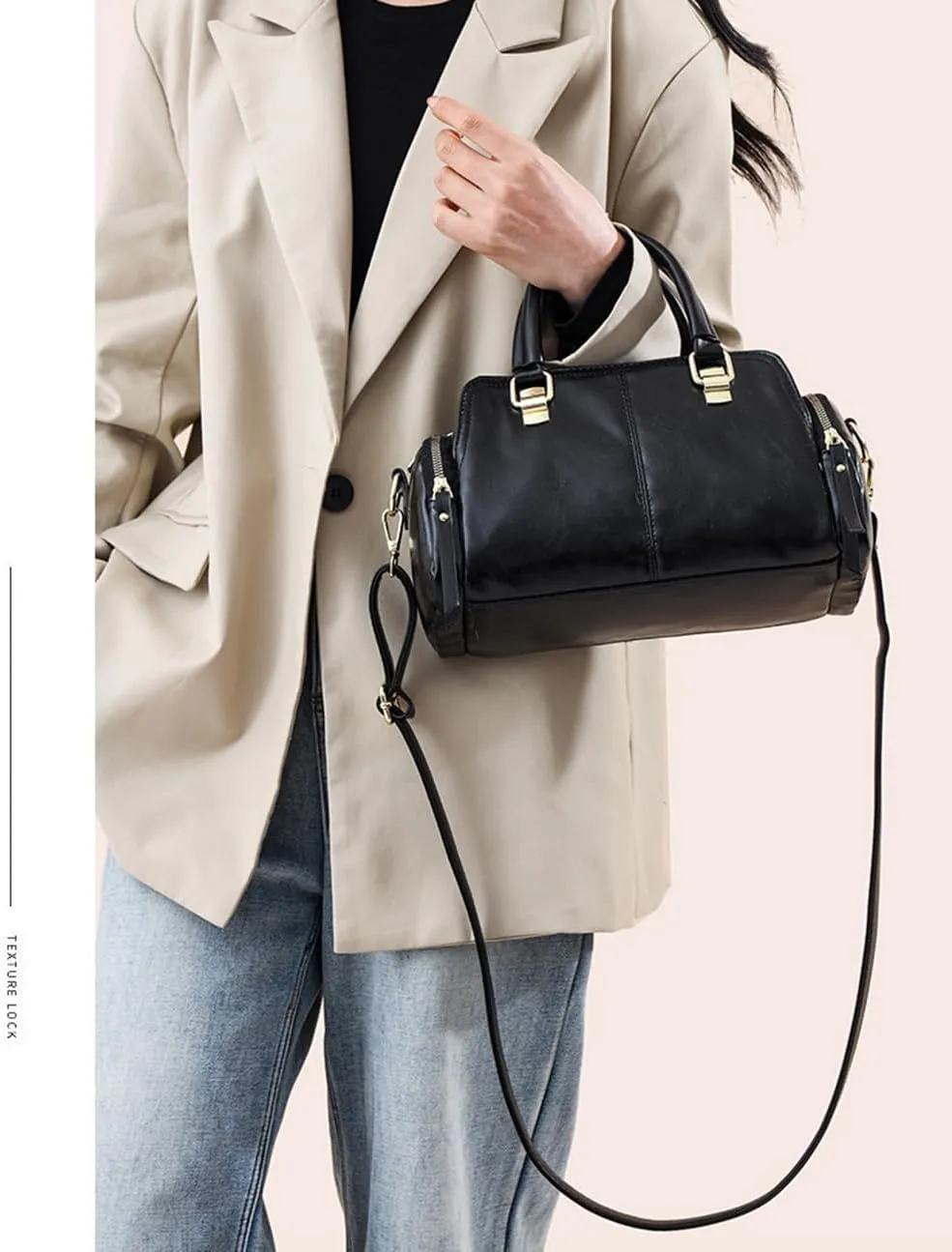 Vintage Leather Satchel Handbags for Women - Stylish Top Handle Crossbody Purse & Retro Shoulder Tote Bag (Brown)
