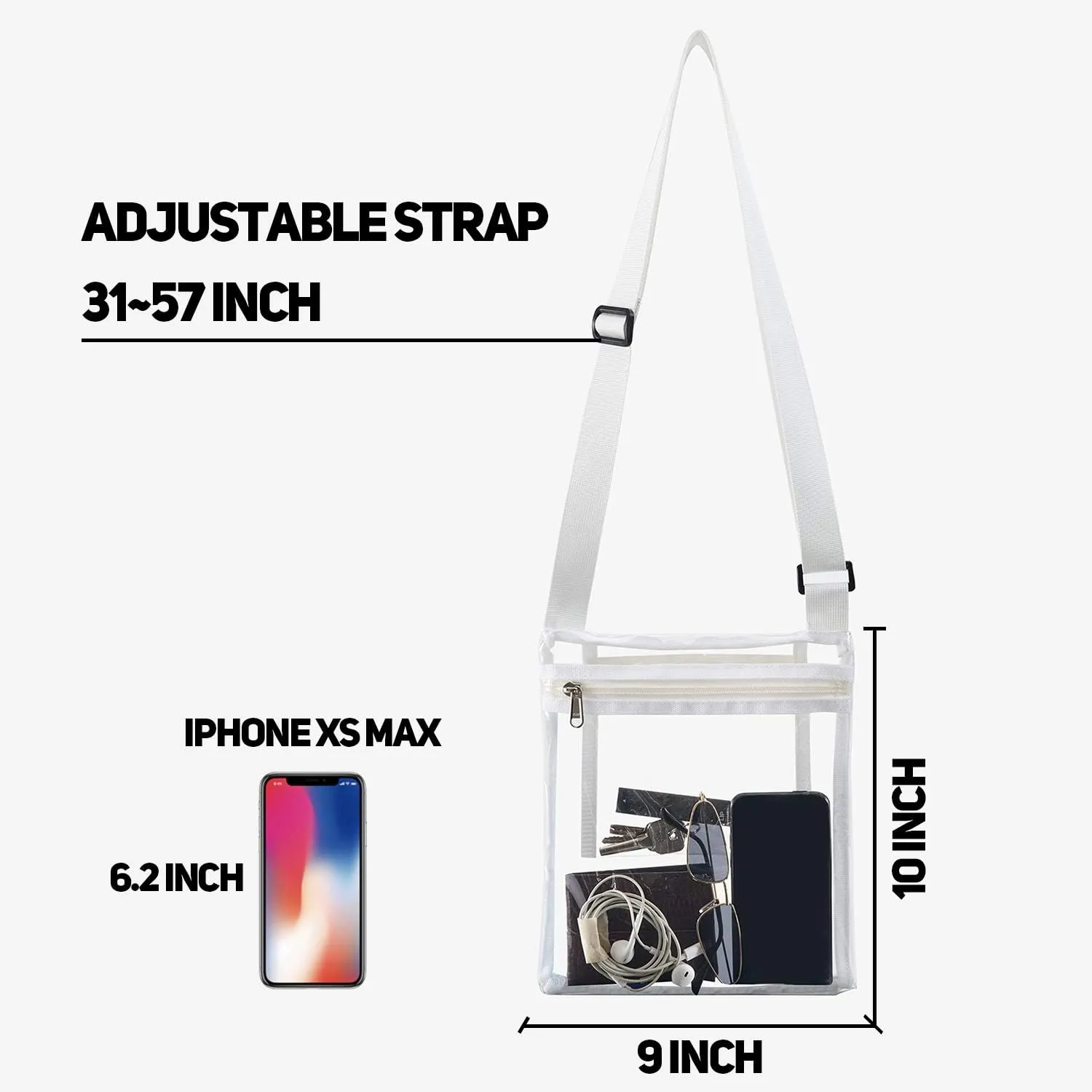 Vorspack Stadium Approved Clear Purse - TPU Crossbody Bag for Women - Concert