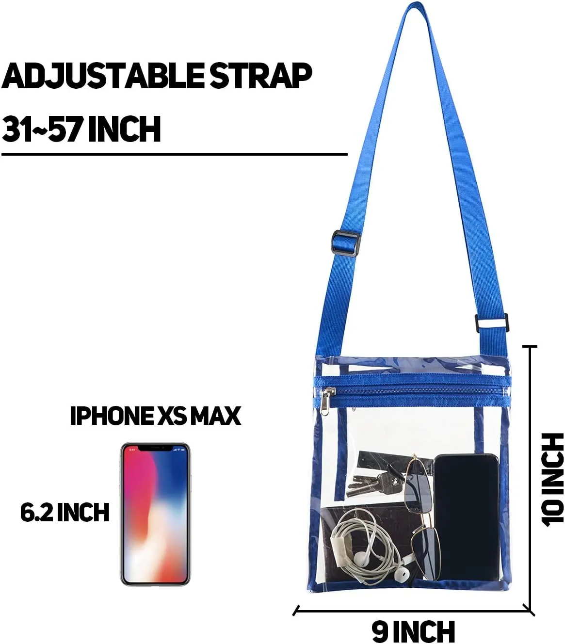 Vorspack Stadium Approved Clear Purse - TPU Crossbody Bag for Women - Concert