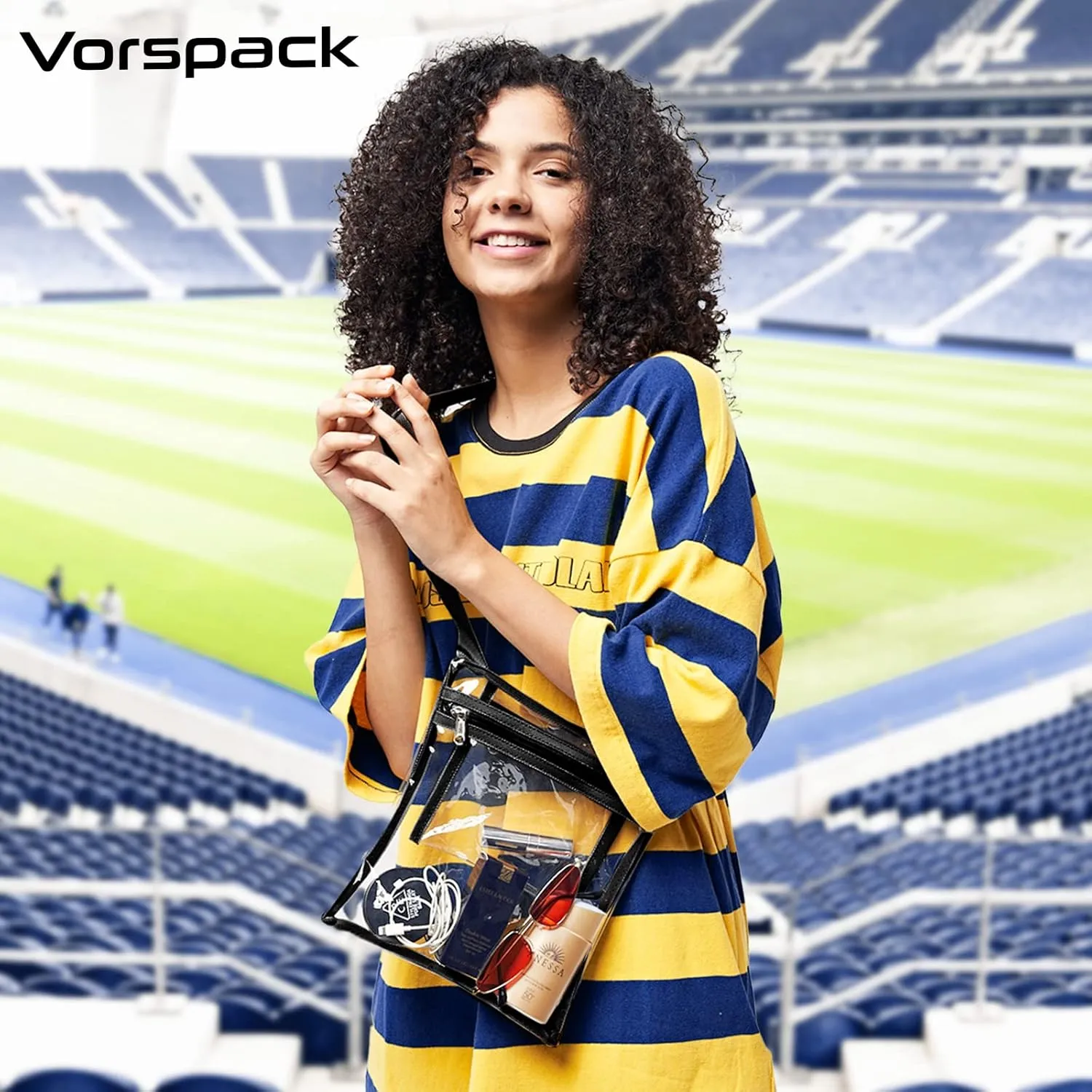 Vorspack Stadium Approved Clear Purse - TPU Crossbody Bag for Women - Concert
