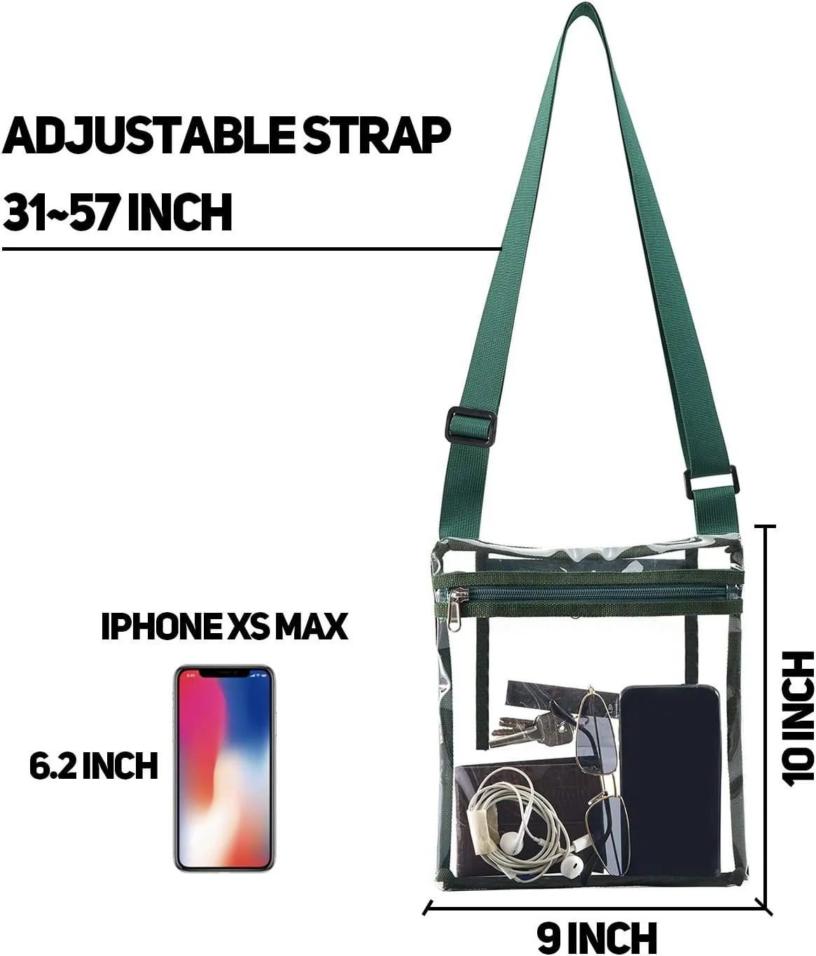Vorspack Stadium Approved Clear Purse - TPU Crossbody Bag for Women - Concert