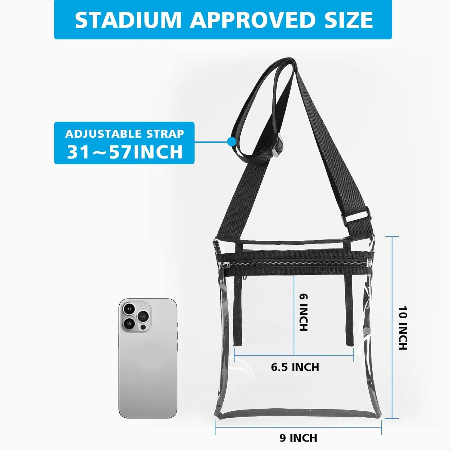 Vorspack Stadium Approved Clear Purse - TPU Crossbody Bag for Women - Concert