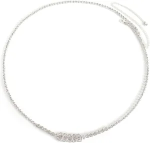 Waist Jewelry Chains, Heart Cubic Zirconia Adjustable Belly Chains for Women, Silver/Gold Body Chains Punk