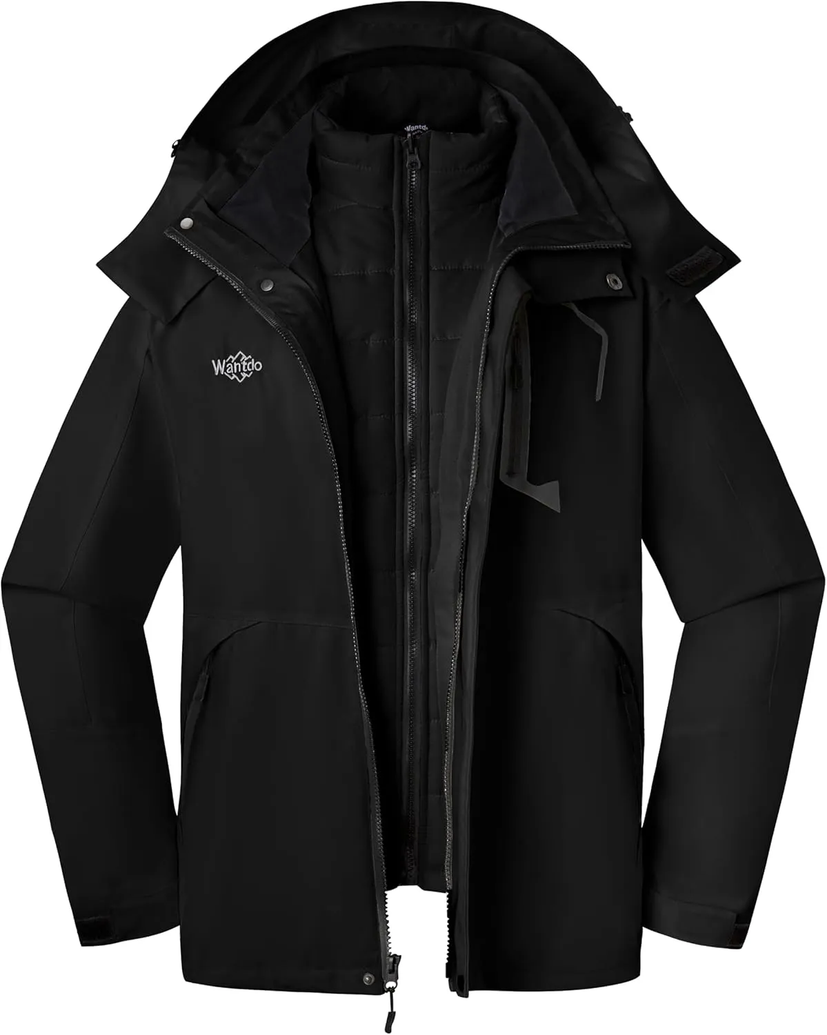 Wantdo Men's Waterproof 3-in-1 Ski Jacket Warm Winter Snow Coat Windproof Rain Jackets Snowboarding Jackets