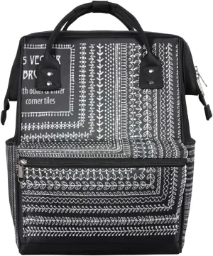Whimsical Hand Drawn Doodle Inner And Outer Corners Diaper Bag Tote Large Capacity Waterproof with Adjustable Shoulder Strap and Pram Straps Mommy Bag for Hospital Beach Weekender Travel