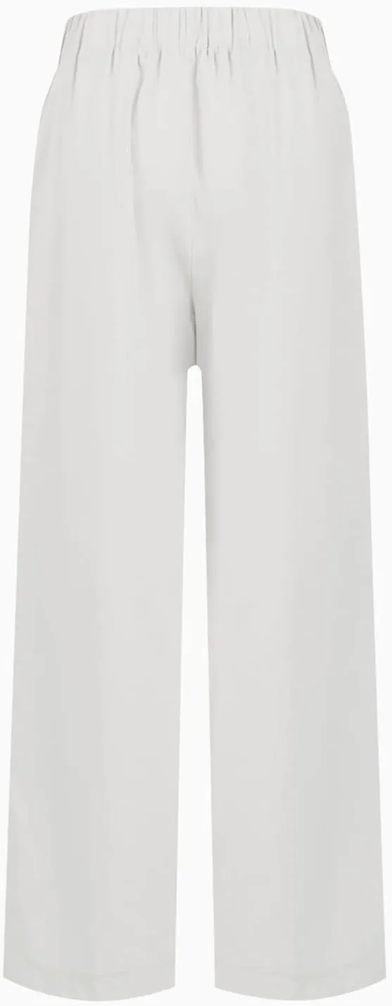 Wide Leg Pants for Women Linen Cotton Summer Flowy High Waisted Drawstring Yoga Pants Baggy Trousers with Pockets
