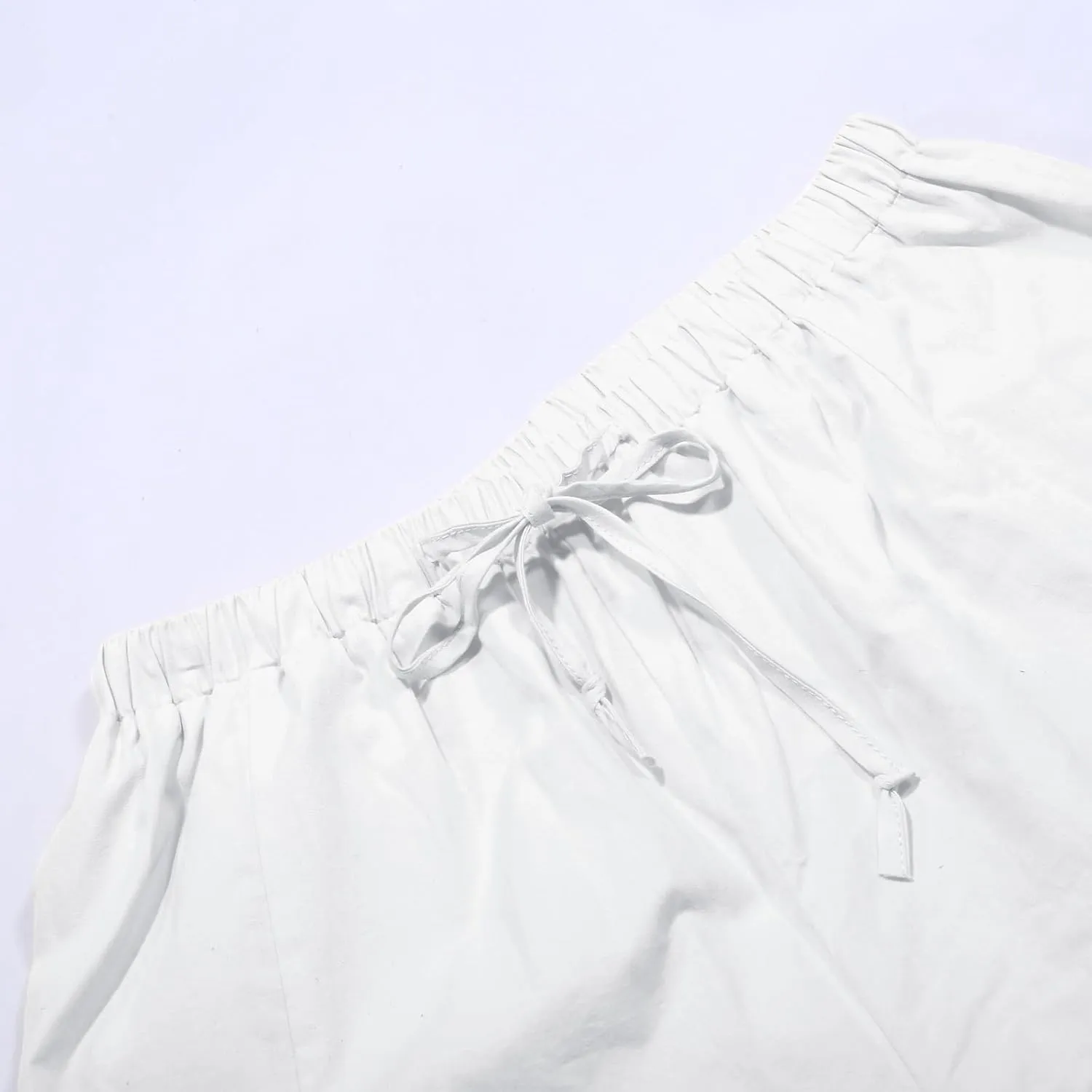 Wide Leg Pants Woman Linen Drawstring Low Rise Harem Pants Fashion Cropped Palazzo Pants Casual Summer Pants