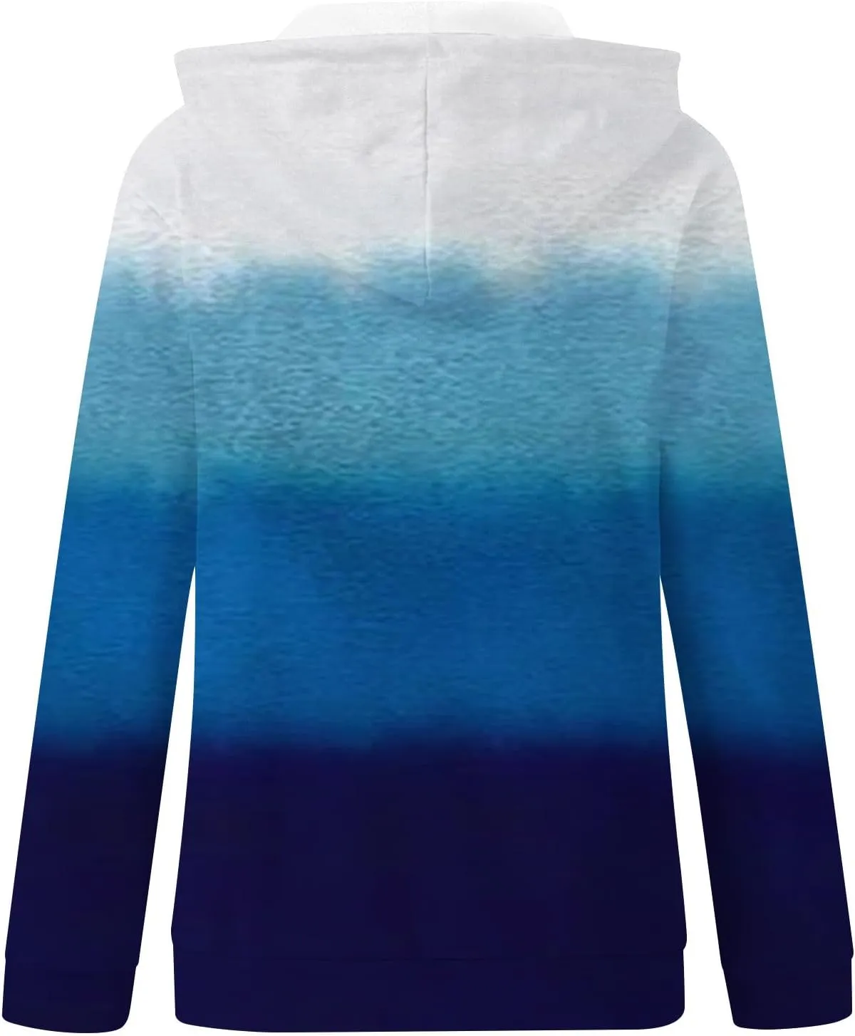Winter Coats for Women Full Zip Drawstring Hoodies Gradient Long Sleeve Fall Jackets with Pockets Outdoor