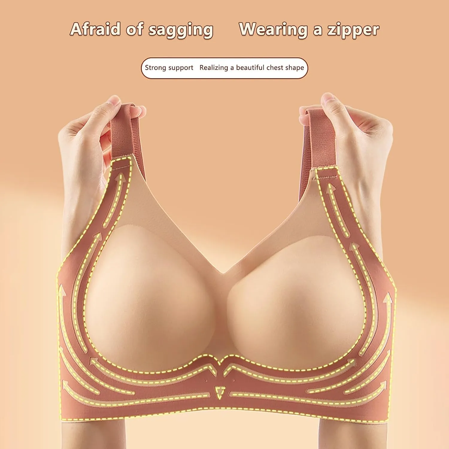 Wireless Bra Lifting Bras Anti-Sagging Super Gather Bra Comfort Pushup Bra for Older Women