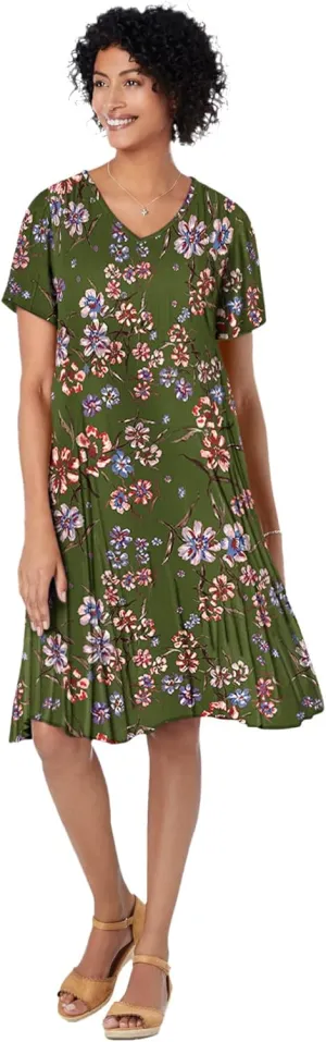 Woman Within Women's Plus Size Short Crinkle Dress