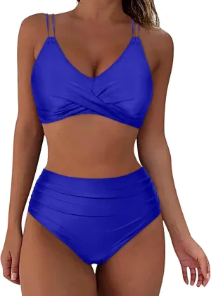 Women Bikini Set Sexy High Waisted Bathing Suits Two Piece Swimsuits 2 Piece Slimming Bathing Swim Suits Swimwear Set