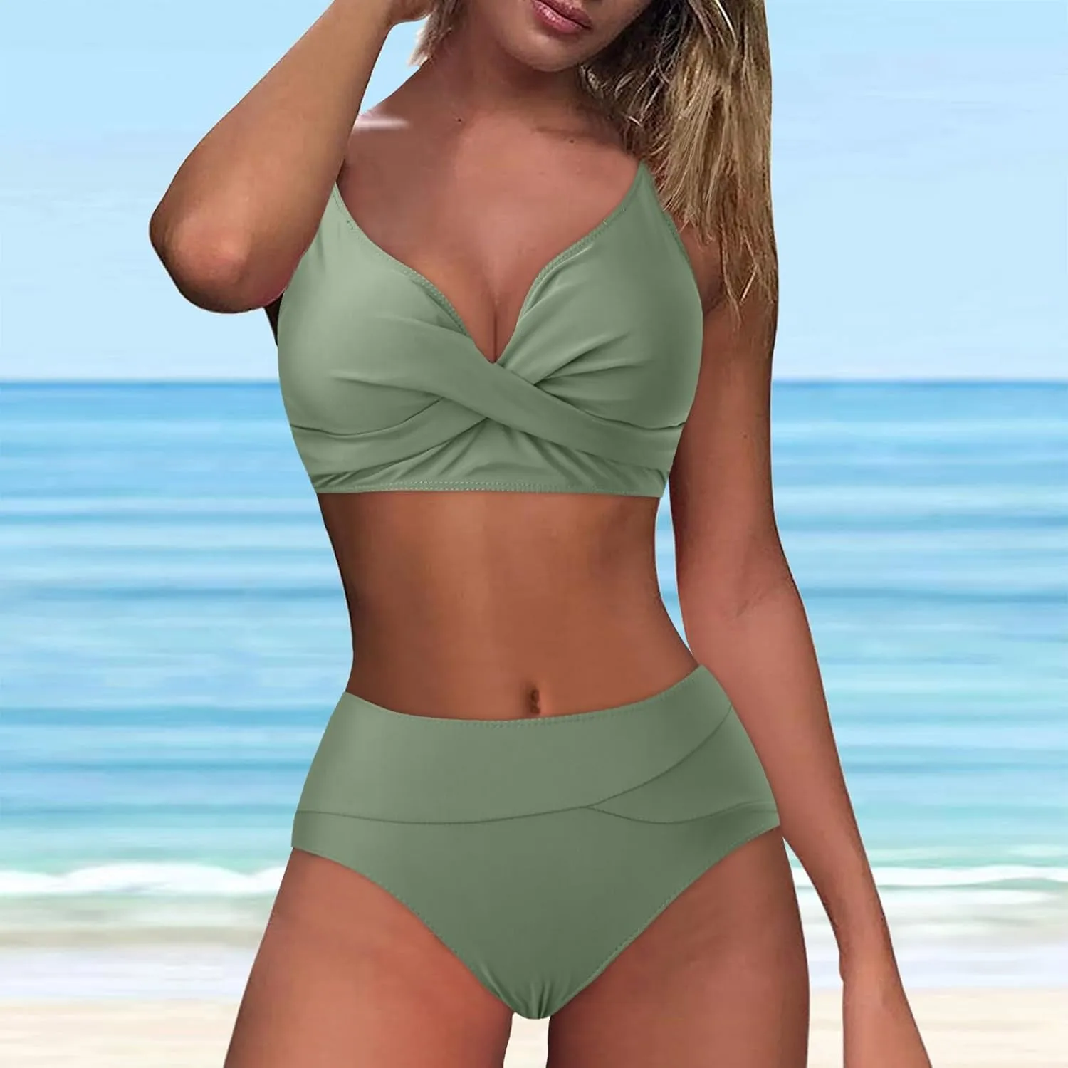Women Bikini Set Sexy High Waisted Bathing Suits Two Piece Swimsuits 2 Piece Slimming Bathing Swim Suits Swimwear Set