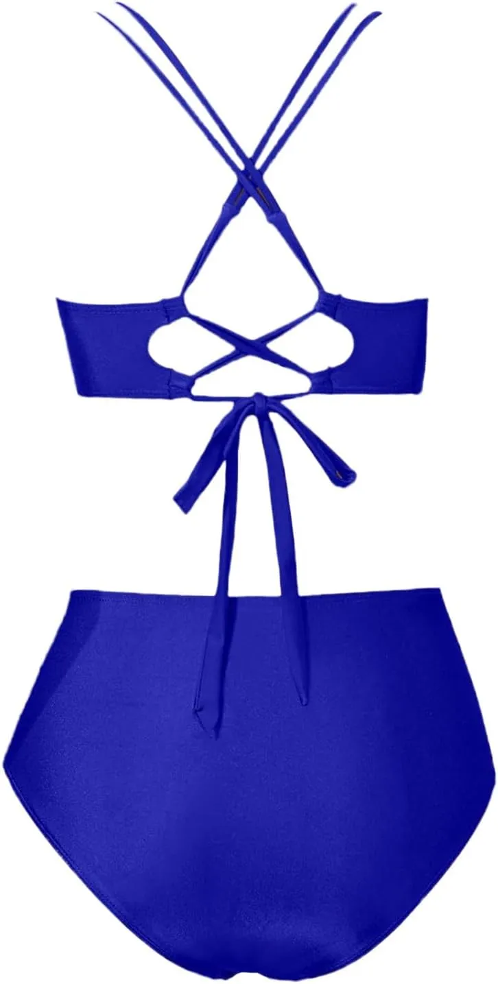 Women Bikini Set Sexy High Waisted Bathing Suits Two Piece Swimsuits 2 Piece Slimming Bathing Swim Suits Swimwear Set