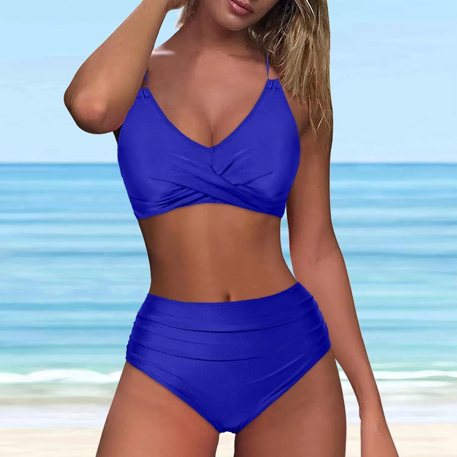 Women Bikini Set Sexy High Waisted Bathing Suits Two Piece Swimsuits 2 Piece Slimming Bathing Swim Suits Swimwear Set