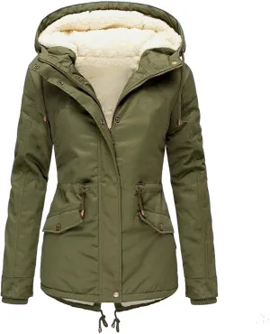 Women Plus Size Winter Overcoat Women's Jacket Thick Outwear Plush Lined Hooded Coat Warm Trench Women's Coat Women's