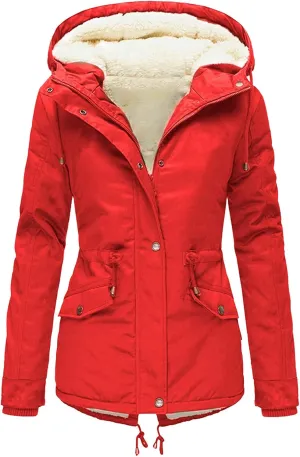 Women Plus Size Winter Overcoat Women's Jacket Thick Outwear Plush Lined Hooded Coat Warm Trench Women's Coat Women's