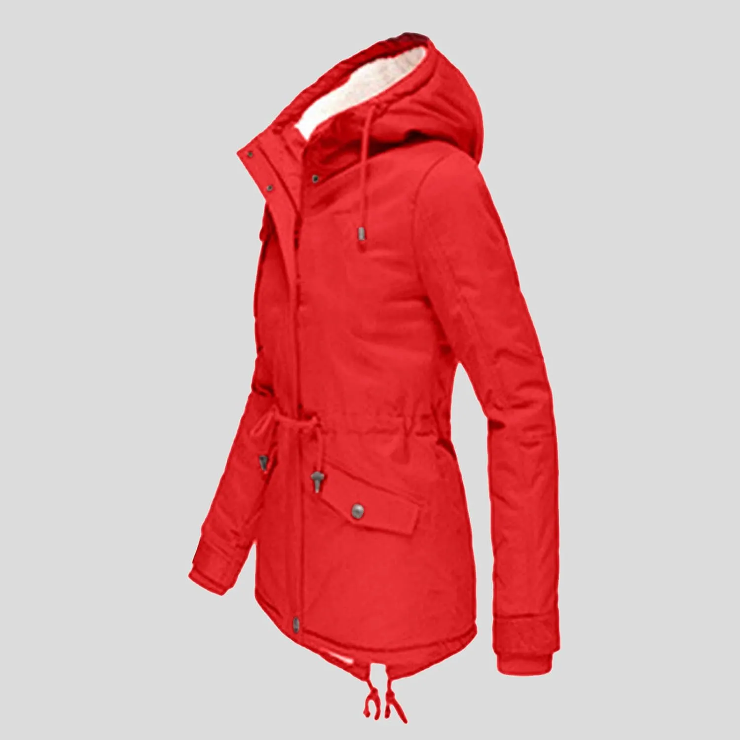 Women Plus Size Winter Overcoat Women's Jacket Thick Outwear Plush Lined Hooded Coat Warm Trench Women's Coat Women's