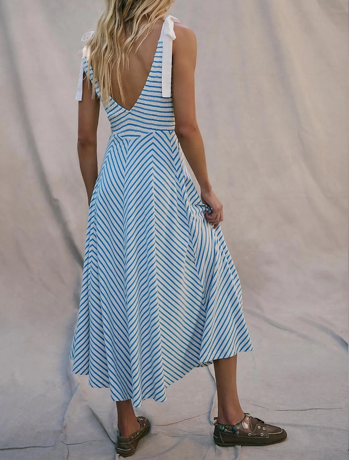 Women Summer Colorful Striped Maxi Cami Dress Spaghetti Strap Boho Long Flowy Sun Dresses A Line Beach Sundresses