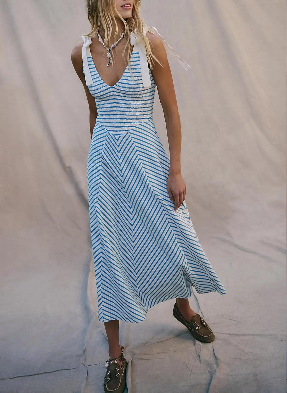 Women Summer Colorful Striped Maxi Cami Dress Spaghetti Strap Boho Long Flowy Sun Dresses A Line Beach Sundresses