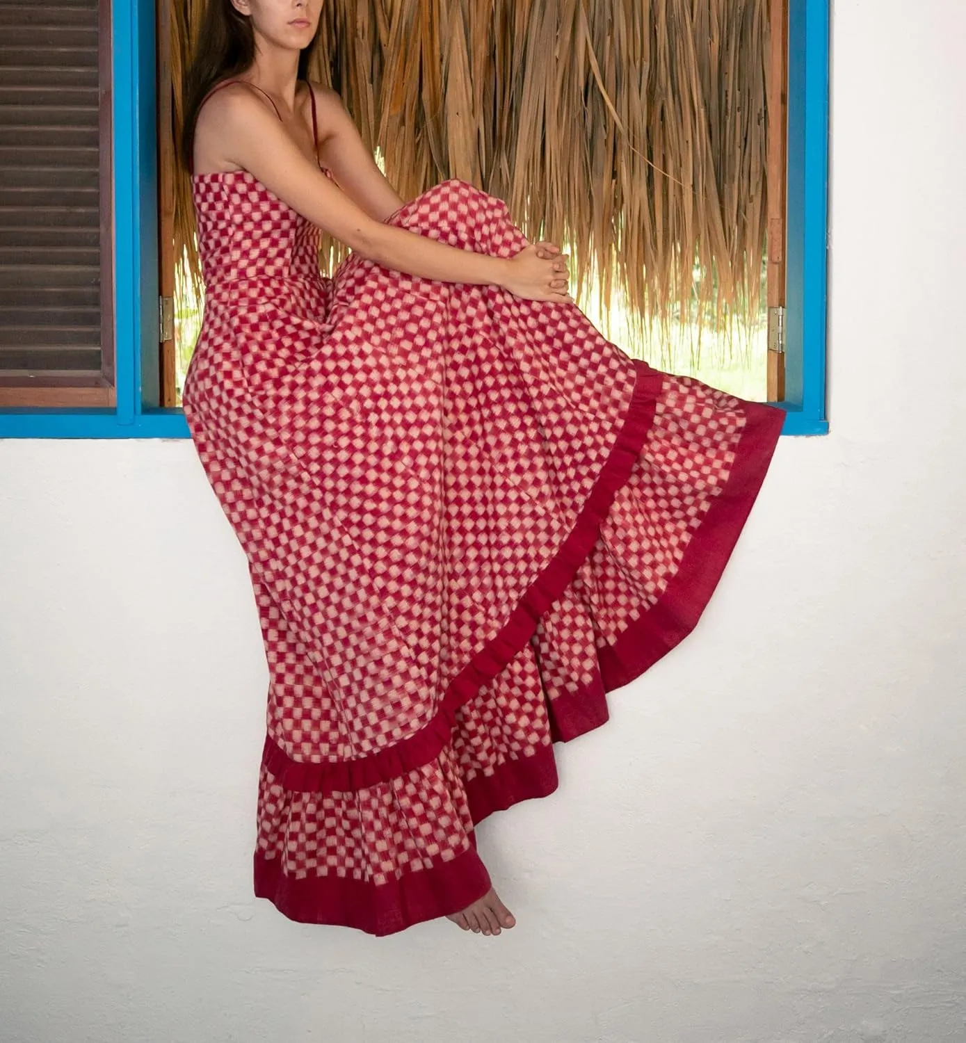 Women Y2k Striped Maxi Dress Flowy Cut Out Backless Corset Spaghetti Strap Boho Long Midi Dress Milkmaid Sundress