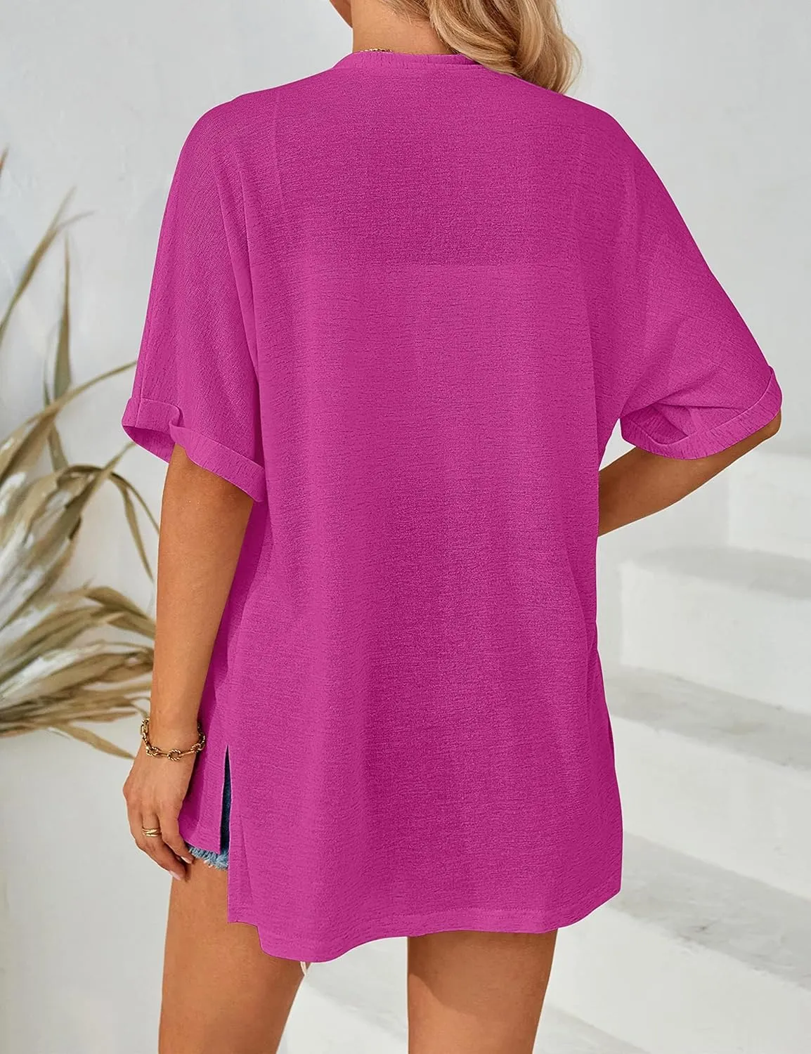 Womens 2025 Summer Lightweight Cardigan Casual Open Front Cardigans Loose Comfy Short Sleeve Coverups Tops