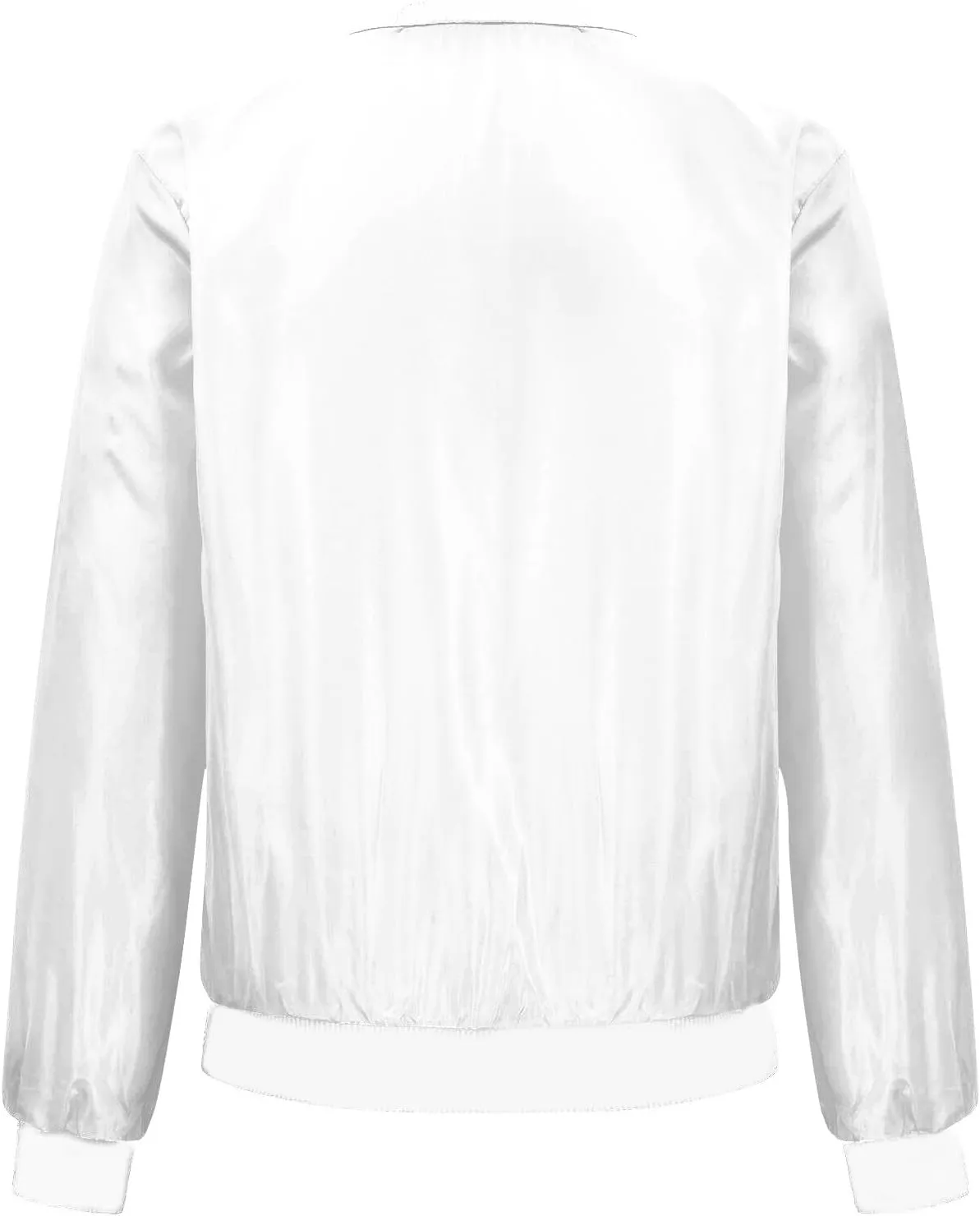 Women's Casual Floral Zip Up Bomber Jacket Spring Long Sleeve Coat Stand Collar Lightweight Short Outwear Tops