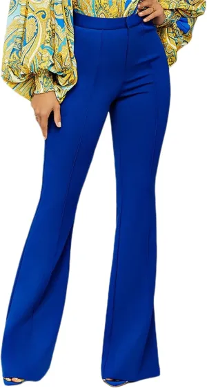 Women's Comfy Wide Leg Pants Long Business Stretchy Pants Flare Pants