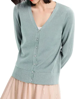 Women's Elegant Cardigan Crochet Knit Solid Color V Neck Button Fly Long Sleeve Tops Autumn Going Out Commute Sweater