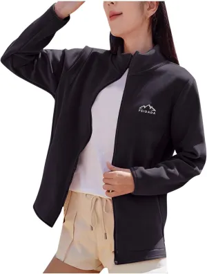 Womens Fall Jacket 2024 Oversized Casual Cardigan Tops Zip up Long Sleeve Thermal Winter Coats Outerdoor