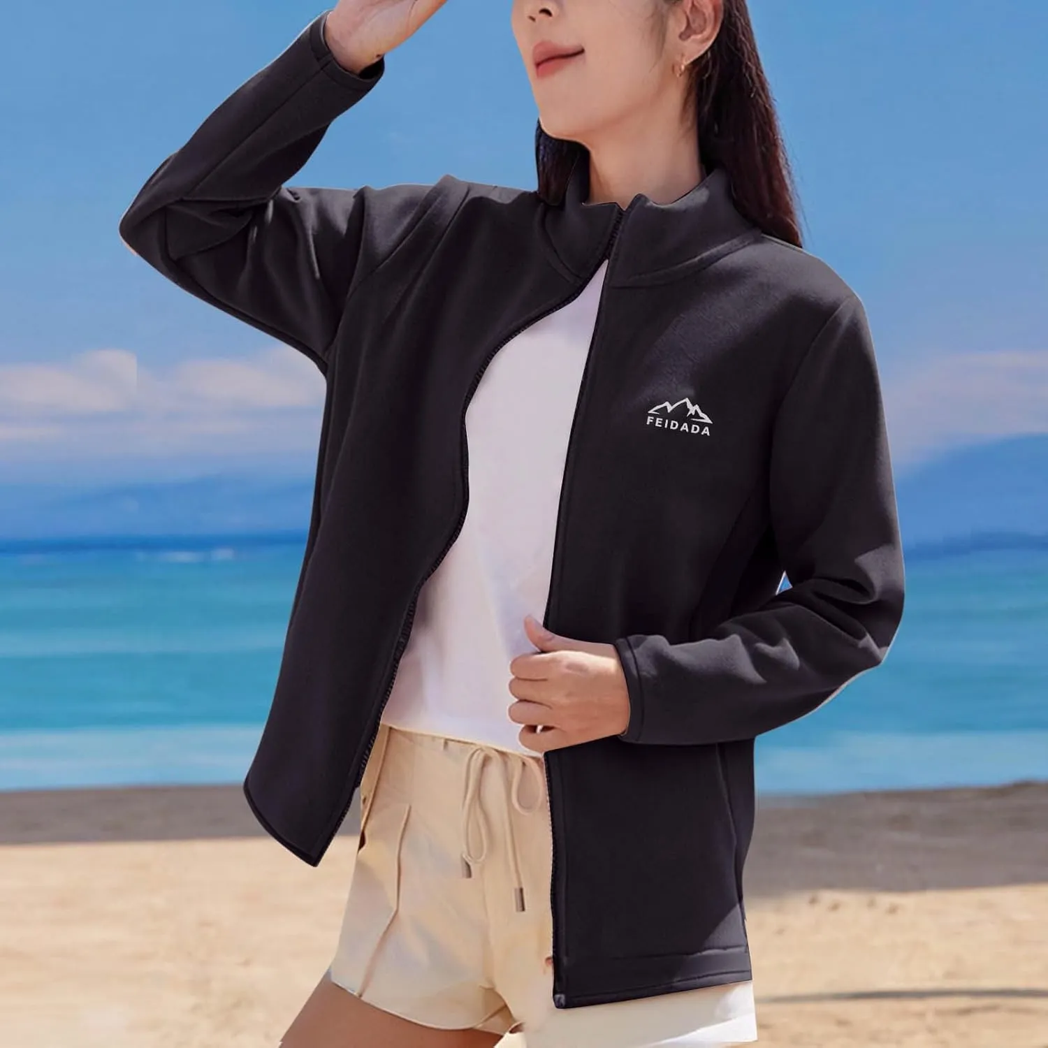 Womens Fall Jacket 2024 Oversized Casual Cardigan Tops Zip up Long Sleeve Thermal Winter Coats Outerdoor