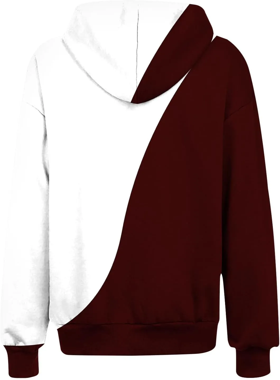 Womens Fall Jacket Casual Patchwork Color Open Front Hoodies Long Sleeve Zipper Winter Coats Outerwear with Pockets