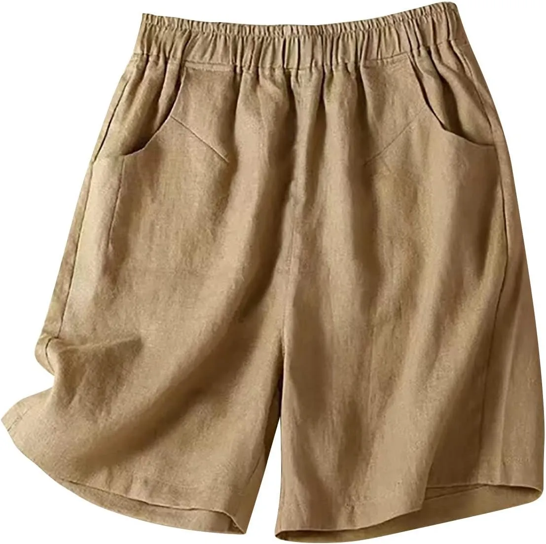Women's High Waisted Running Shorts Casual Elastic Athletic Shorts Hiking Cargo Shorts Quick Dry Linen Workout Shorts
